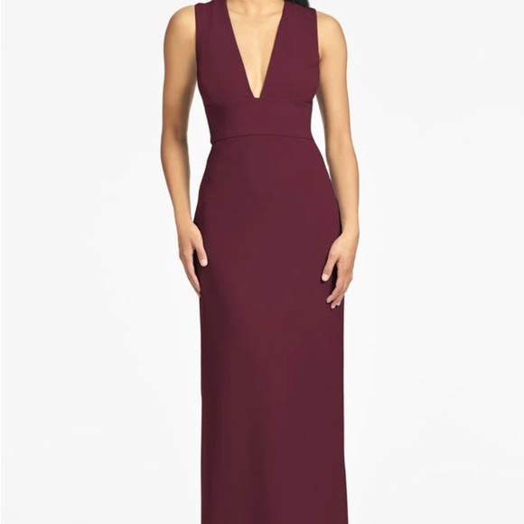 Sachin + Babi Burgundy Formal Plunge Dress - Picture 1 of 14
